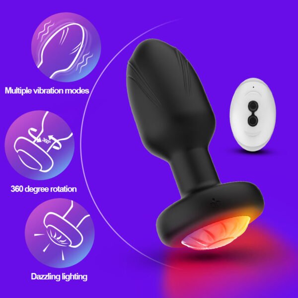 New 360-degree swing anal plug products APP Bluetooth remote control LED vibration female anal masturbation device - Image 6