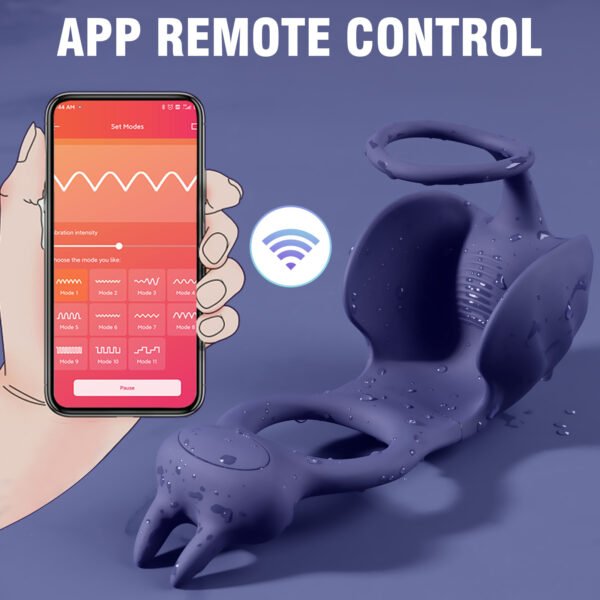Rabbit APP lock semen ring men's anti-shot male and female resonator