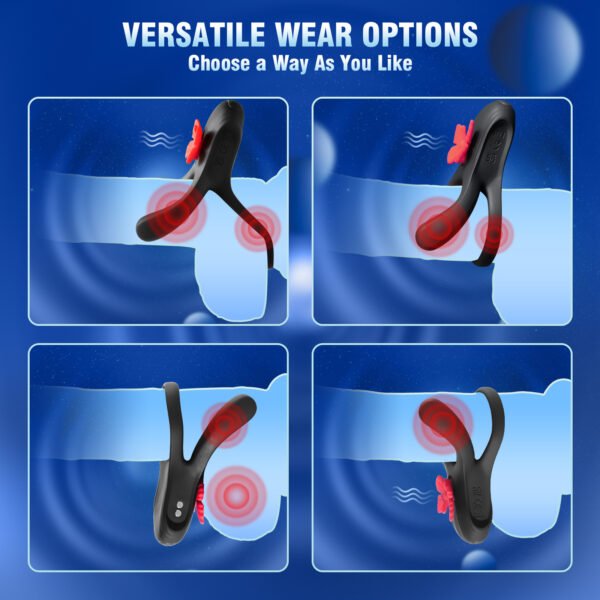 Butterfly vibrating male chastity ring penis exerciser - Image 4