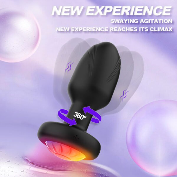 New 360-degree swing anal plug products APP Bluetooth remote control LED vibration female anal masturbation device