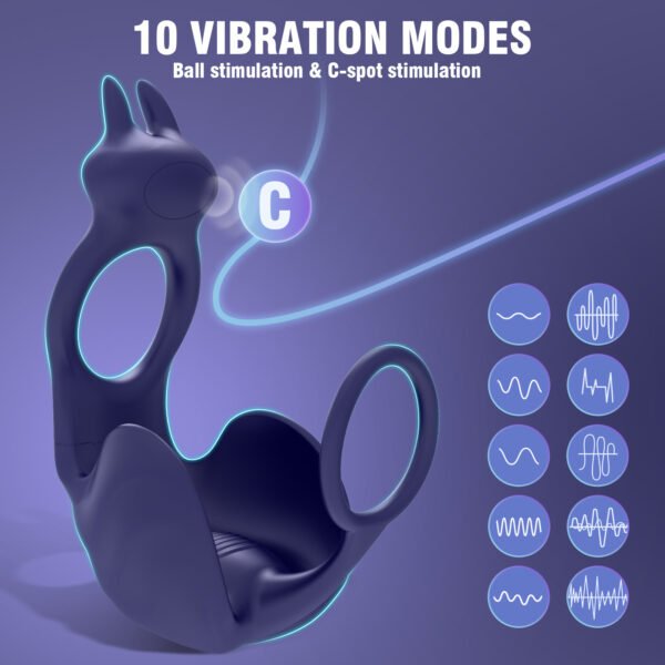 Rabbit APP lock semen ring men's anti-shot male and female resonator - Image 3