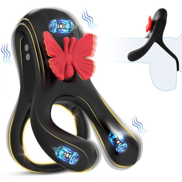 Butterfly vibrating male chastity ring penis exerciser - Image 6