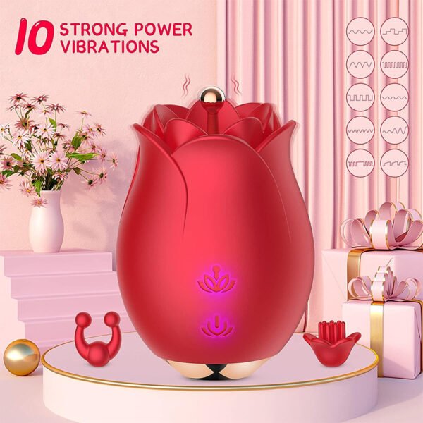 New rose teasing point pen with replaceable vibration head for women - Image 4